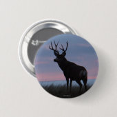 Badge Rond 5 Cm D3 Mule Deer Sunrise Buck (Devant & derrière)