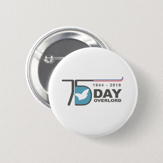 Badge Rond 5 Cm D-Day Overlord 1944 2019 (Devant & derrière)