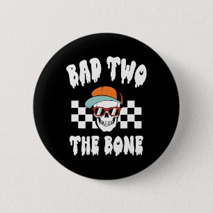 Badge Rond 5 Cm D Deux Le Bone Funny 2e Anniversaire Halloween Ske