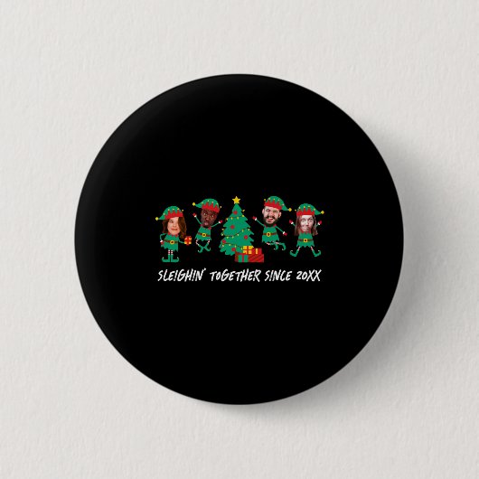 Badge Rond 5 Cm D Funny Face Photo Christmas Elf (Devant)