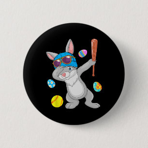 Badge Rond 5 Cm Dabbing Bunny Jouer Softball Costume de Pâques Jou