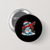 Badge Rond 5 Cm Dabbing Christmas Baseball Snowman Boys Baseball W (Devant & derrière)