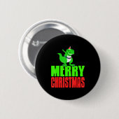Badge Rond 5 Cm Dabbing Dinosaur Merry Christmas Holiday Humor (Devant & derrière)