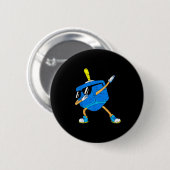 Badge Rond 5 Cm Dabbing Dreidel Hanukkah Dancing Chanukah Toddler (Devant & derrière)