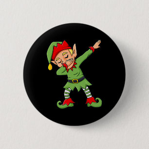 Badge Rond 5 Cm Dabbing Elf Amusants Noël Garçons Filles Enfants D