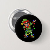Badge Rond 5 Cm Dabbing Elf Claus Christmas Tree Lights Garçons En (Devant & derrière)