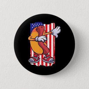 Badge Rond 5 Cm Dabbing Hot Dog Dancing Nourriture Amour Drapeau 4