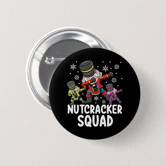 Badge Rond 5 Cm Dabbing Nutcracker Cousin Squad drôle Matching (Devant & derrière)