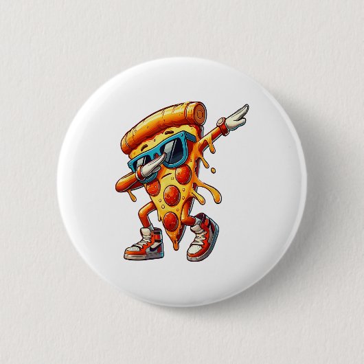 Badge Rond 5 Cm Dabbing Pizza Slice Fun Graphic Tee for Food Lover (Devant)