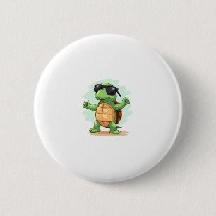 Badge Rond 5 Cm Dabbing Sea Turtle Amoureux des animaux Sauvez Les