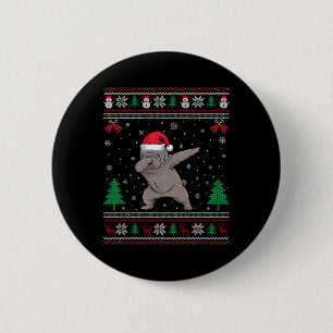 Badge Rond 5 Cm Dabbing Shar Pei Chien Santa Hat Garçons Filles En