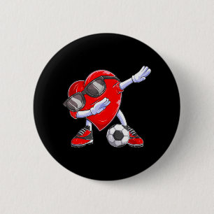 Badge Rond 5 Cm Dabbing Soccer Ball Coeur Valentines Jour Hommes g