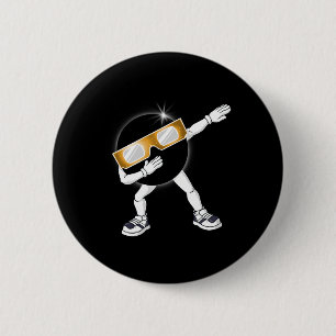 Badge Rond 5 Cm Dabbing Total Solar Eclipse 2024 Fun Dab Boys Girl