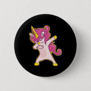 Badge Rond 5 Cm Dabbing Unicorn