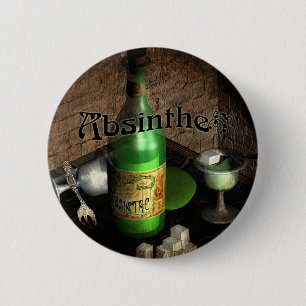 Badge Rond 5 Cm D'absinthe de plateau toujours la vie