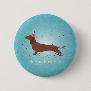 Badge Rond 5 Cm Dachshund - Bonne conception d'anniversaire