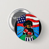 Badge Rond 5 Cm Dachshund Boxer (Devant & derrière)