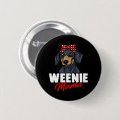Badge Rond 5 Cm Dachshund Cadeau Dixie Wiener Doxie Dackel (Devant & derrière)