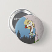 Badge Rond 5 Cm Dachshund chien escalade de roche (Devant & derrière)