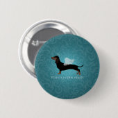 Badge Rond 5 Cm Dachshund - Conception commémorative de perte d'an (Devant & derrière)