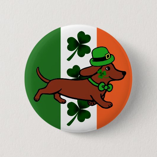 Badge Rond 5 Cm Dachshund de la Saint-Patrick 7 (Devant)