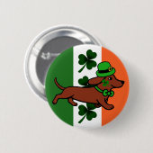 Badge Rond 5 Cm Dachshund de la Saint-Patrick 7 (Devant & derrière)
