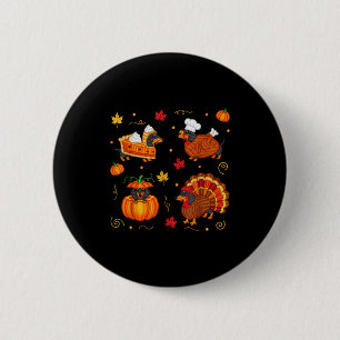 Badge Rond 5 Cm Dachshund de Thanksgiving Dinde Chien Cute Citroui