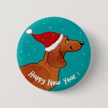Dachshund Happy Chien du Nouvel An