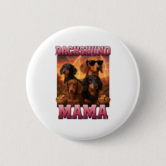 Badge Rond 5 Cm Dachshund Mama (Devant)