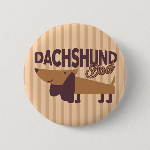 Badge Rond 5 Cm Dachshund Papa, Bouton rond De 2¼ Pouce