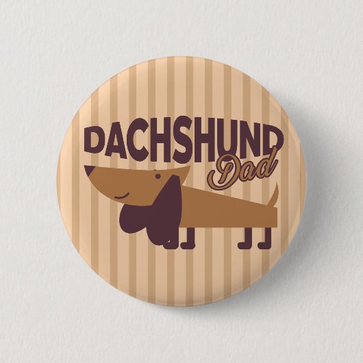 Badge Rond 5 Cm Dachshund Papa, Bouton rond De 2¼ Pouce (Devant)