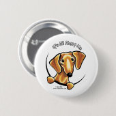 Badge Rond 5 Cm Dachshund Rouge Doux Tout Sur Moi (Devant & derrière)