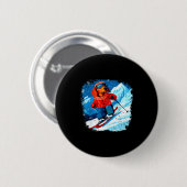 Badge Rond 5 Cm Dachshund ski (Devant & derrière)