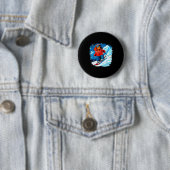 Badge Rond 5 Cm Dachshund ski (En situation)