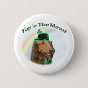 Badge Rond 5 Cm Dachshund Top of the Morn'; Dachshund St. Patrick