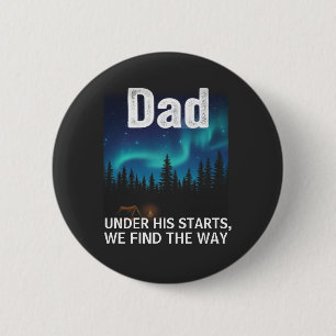 Badge Rond 5 Cm Dad Camping sous les lumières du Nord Personnalisa