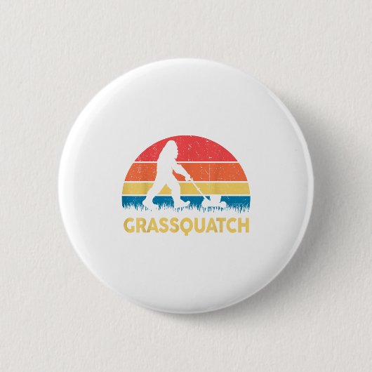 Badge Rond 5 Cm Dad Lawn Mowing Grquatch Bigfoot Mower Gift Funny  (Devant)
