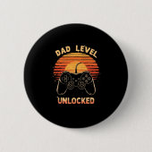 Badge Rond 5 Cm Dad Level Unlocked Funny Retro New Dad Gamer (Devant)
