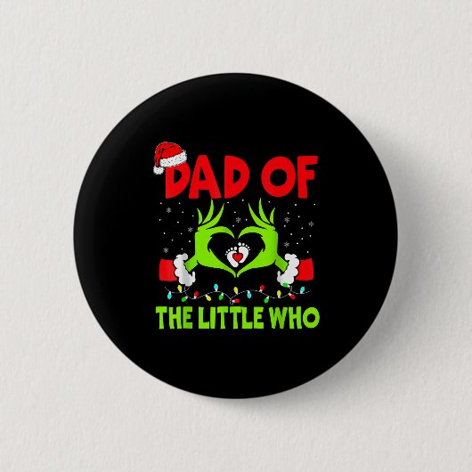 Badge Rond 5 Cm Dad Of The Little Who Funny Christmas Pregnancy An (Devant)
