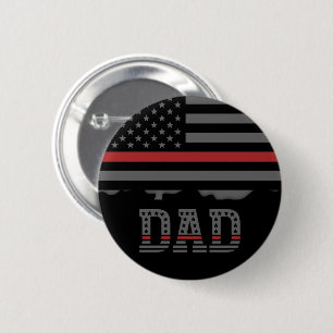 Badge Rond 5 Cm Dad Thin Red Line Firefighter Dad Gifts