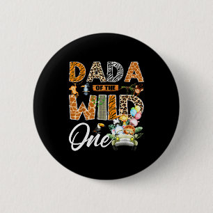 Badge Rond 5 Cm Dada du wild one 1er anniversaire garçon safari ju