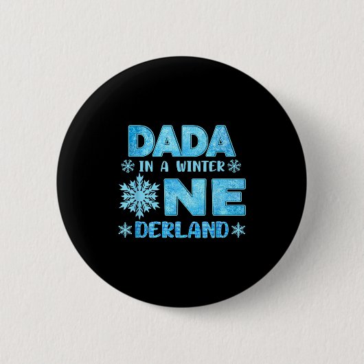 Badge Rond 5 Cm Dada In A Winter Onederland Bday Girl Sweet Snowfl (Devant)