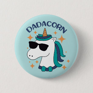 Badge Rond 5 Cm Dadacorn Avec Lunettes De Soleil