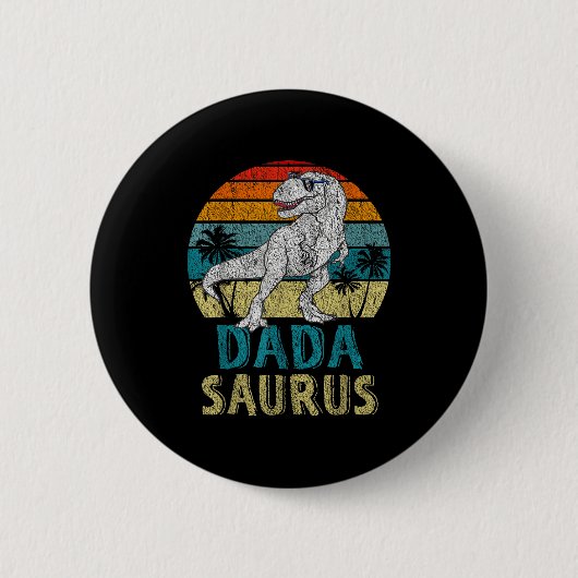 Badge Rond 5 Cm Dadasaurus T Rex Dinosaur Dada Saurus Family Match (Devant)