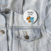 Badge Rond 5 Cm Daddy be Little Fox et Teddy Bear Baby shower (En situation)