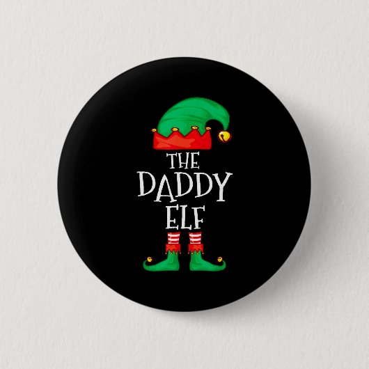 Badge Rond 5 Cm Daddy Elf Family Christmas Daddy Dad Father Elf Sw (Devant)