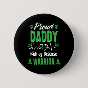 Badge Rond 5 Cm Daddy Maladie du rein Guerrier de sensibilisation 