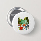 Badge Rond 5 Cm Daddy Of The Happy Camper 1st Birthday Bear Camng (Devant & derrière)