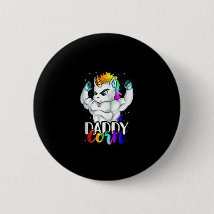 Badge Rond 5 Cm Daddycorn Licorne Papa Daddy Homme Unique Famille