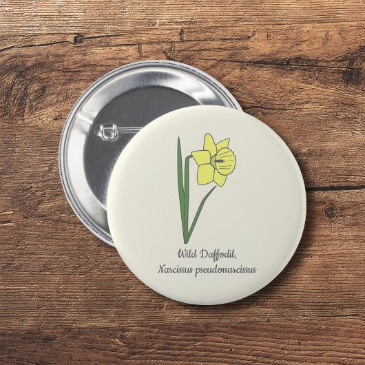 Badge Rond 5 Cm Daffodile botanique Pastel Flower